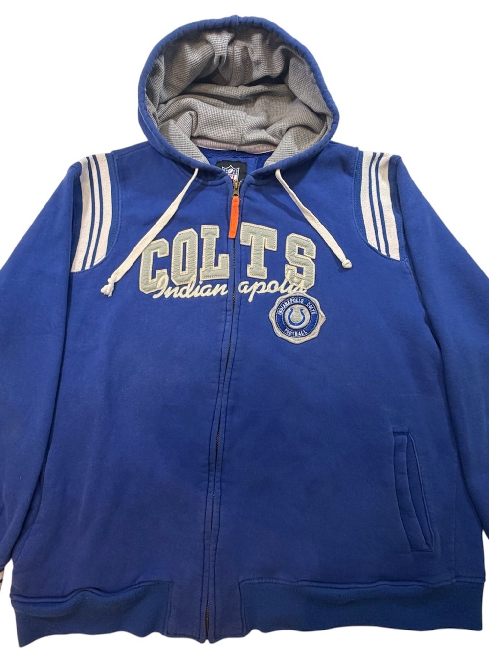 Indianapolis Colts Hoodie XXL NFL Blue White Full Zip Football Apparel